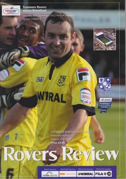 Tranmere Rovers v Brentford Match Programme 2012-09-29